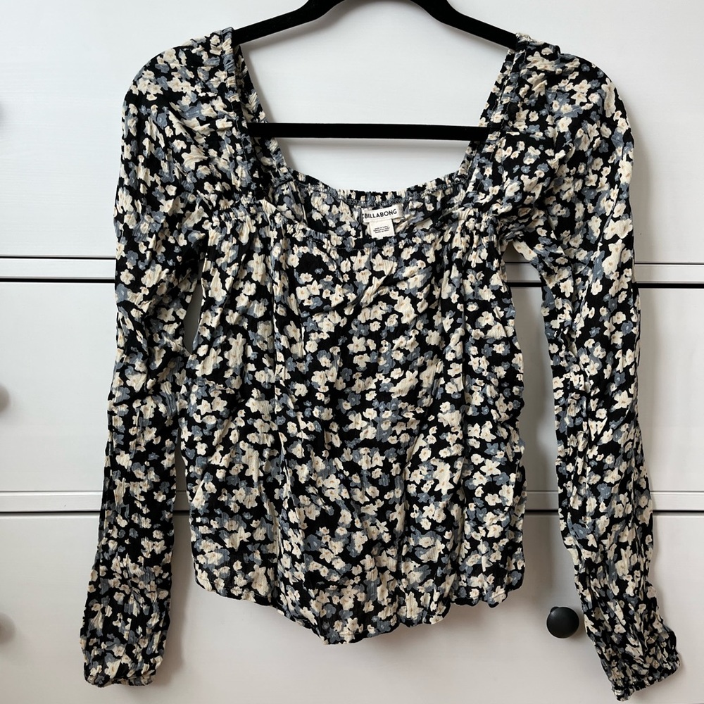 Billabong Floral Square Neck Blouse